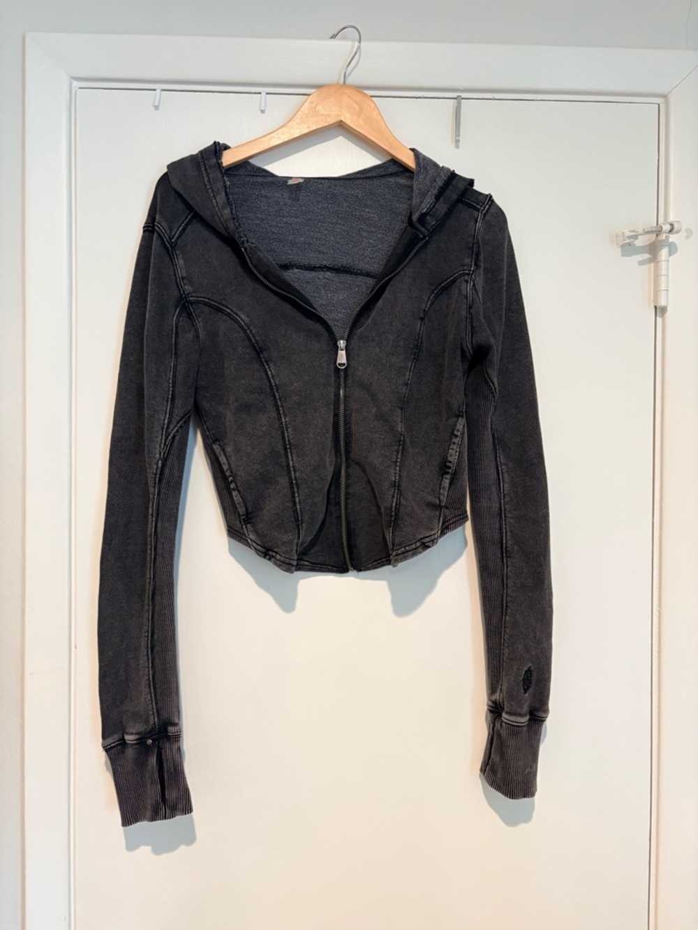 FP Movement Washed Black Zip Hoodie Rendezvous